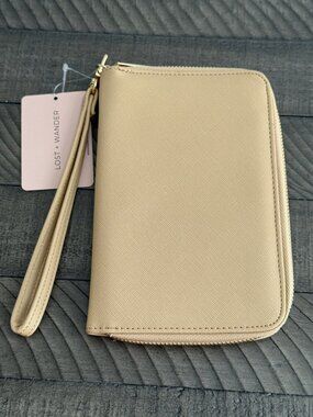 Lost + Wander Tan Wristlet Wallet/Passport Holder  NWT